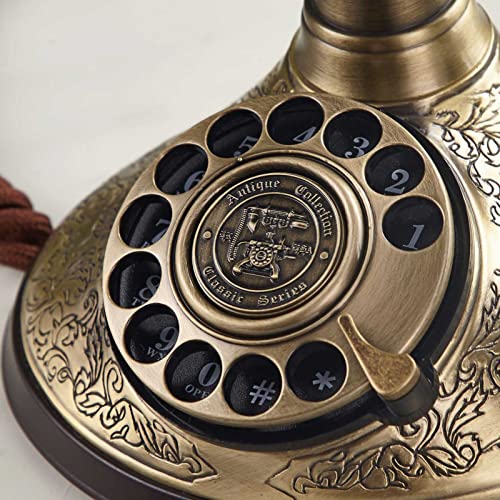 BJH Teléfono de marcación Retro, Teléfono de casa Antiguo, Tienda de números, Marcación de Botones, Teléfono Antiguo Teléfono Fijo Vintage Llamador de Escritorio para decoración del ho