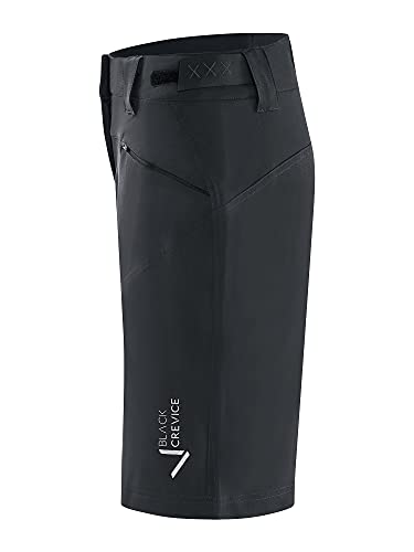 Black Crevice Pantalón de MTB para Mujer I Tallas I pantalón de Ciclismo para Mujer Resistente y Transpirable I pantalón de MTB con Forro Interior y Acolchado (40, Negro)