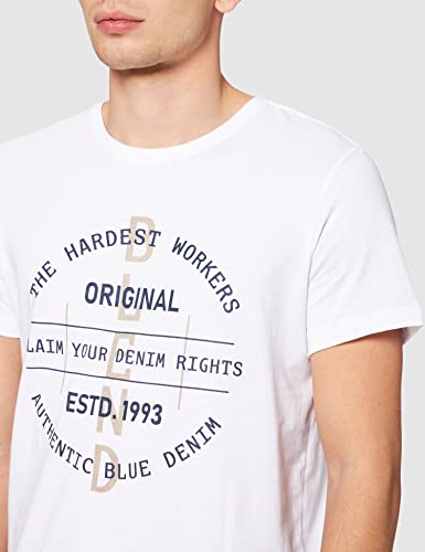 BLEND T-Shirt Regular Fit Camiseta, 110601/Bright White, XXL para Hombre