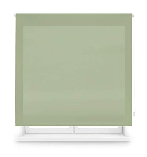 Blindecor Ara Estor enrollable translúcido liso, Verde pastel, 160 x 175 cm, Manual