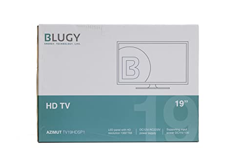 BLUGY TV LED 18.5 Pulgadas HD Alimentación a 12V para Caravanas, 440 * 299 * 139mm, Negro