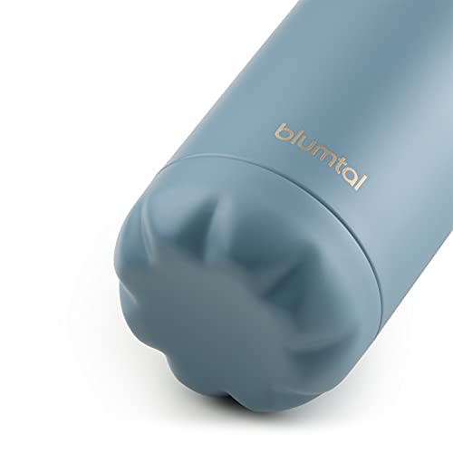 Blumtal Botella de Agua de Acero Inoxidable - Botella Témica sin BPA, Termo con pared Doble Aislamiento, Azul, 500ml