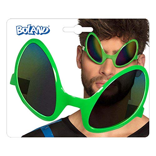 Boland-Partybrille 02629 Alien, para adultos, gafas de diversión verdes, carnaval, Halloween, fiesta temática, color, talla única