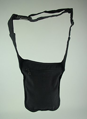 Bolsas de algodón para el cuerpo cruzado para mujer, color negro, diseño de bohemio, con rayas tribales de algodón, 19 x 24 x 0,5 cm, multicolor