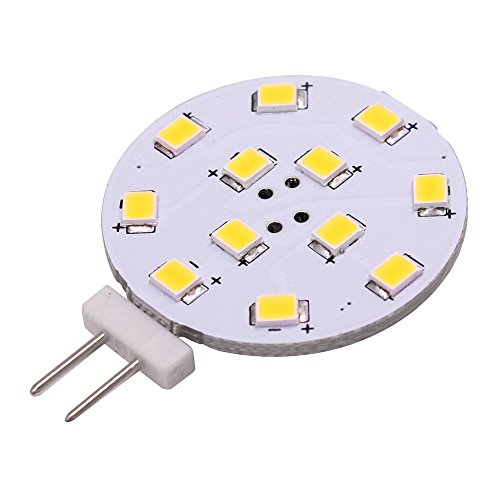 Bombilla G4 LED, 2W equivalente a bombilla halógena de 20W, 12V-24V CA/CC, CRI> 85, 350LM para RV Home Reading Light 5Pack (White)