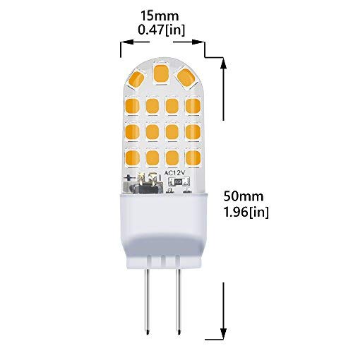 Bonlux 3.5W G6.35 bombilla LED GY6.35 12V blanco cálido 3000K 300 LM Bi-Pin Lámpara 35W Equivalente para Araña lámpara de pie lámpara de mesa (5 piezas)