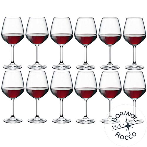 Bormioli Rocco – Juego de 12 copas de vino tinto, modelo DiVino 53 – Capacidad:53 cl.