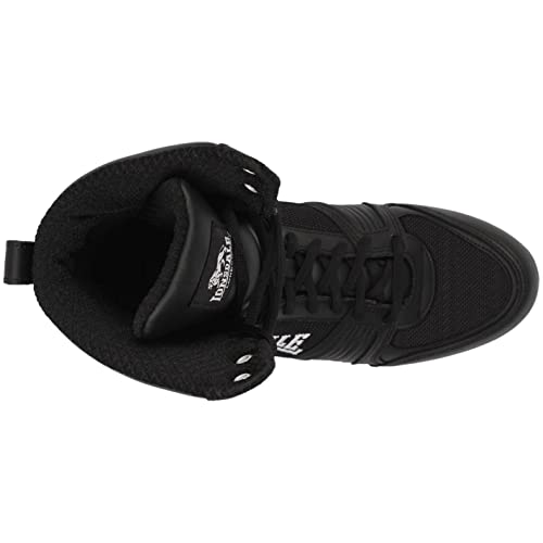 Botas de boxeo para mujer Lonsdale, calzado deportivo de cordones de corte medio, color Negro, talla 4 UK
