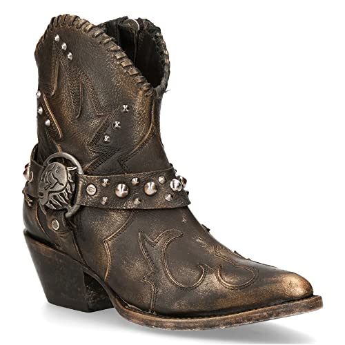 Botas vaqueras de mujer Western Cowboy Skull Vintage Marrón Cobre NEW ROCK Brown Woman Boots Texas M.WSTM004-S1 (numeric_40)