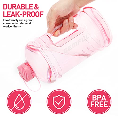 Botella de Agua Motivacional Grande 3 litros Sin BPA para Beber Contenedor Gimnasio Fitness (Rosa)