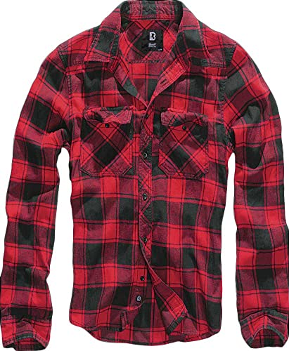 Brandit Check Shirt Camisa, Rojo/Negro, 3XL para Hombre