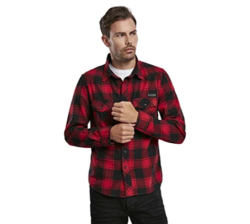 Brandit Check Shirt Camisa, Rojo/Negro, 3XL para Hombre