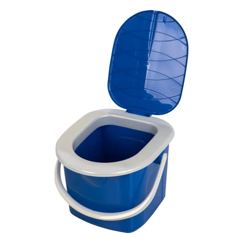 BranQ - Home essential Inodoro portátil para Camping de 15,5 litros con Capacidad de Carga máxima de hasta 120 kg, plástico PP sin BPA, tamaño 31 x 31 x 28 cm (Largo x Alto x Ancho), pequeño, Azul, S