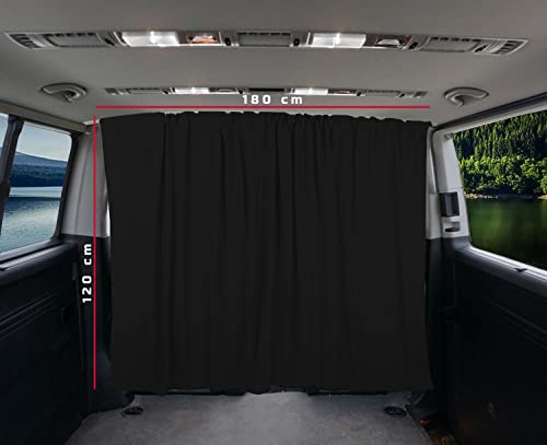 BREMER SITZBEZÜGE Separación de cabina del conductor, protección solar, cortina compatible con Mercedes Vito W638, W639 y W447, color negro