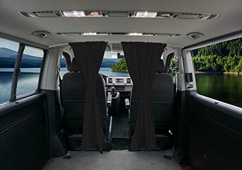 BREMER SITZBEZÜGE Separación de cabina del conductor, protección solar, cortina compatible con Mercedes Vito W638, W639 y W447, color negro