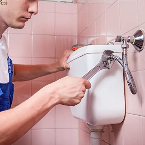 BricoLoco Latiguillo de fontanería flexible de agua para cisterna wc, grifo lavabo o fregadero de cocina o baño. Acero inoxidable. Racores de latón. Hembra – hembra. (1, 1/2"-1/2" Largo 10 cms.)