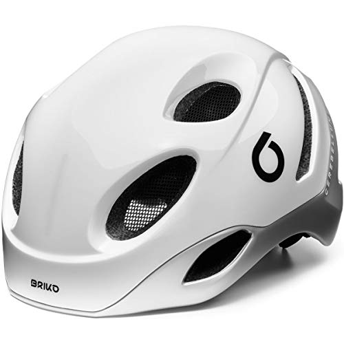 Briko E- One Led Casco Ciclismo, Adultos Unisex, White out-Silver, Medium