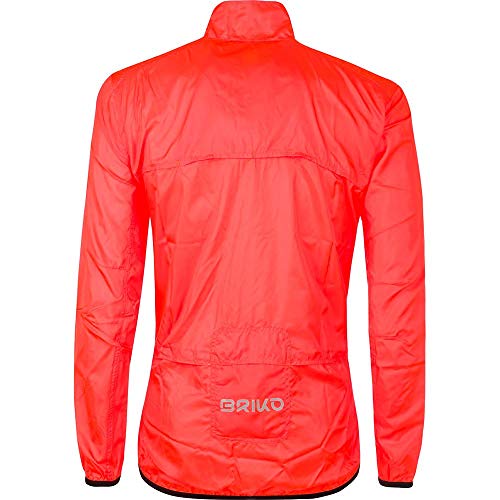 Briko Fresh Packable Jacket Chaqueta Cortavientos Ciclismo, Hombre, Orange, S