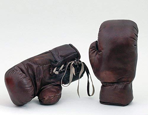 British Sports Museum Nuevo Vintage Años 30 Estilo Cuero Real Tamaño Completo Cosido a Mano Guantes Boxeo
