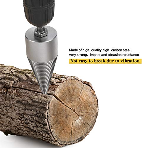 Broca de cono de madera dividida de 40 mm con 3 mangos hexagonales de 20 mm, juego de herramientas de corte HSS pesado para leña