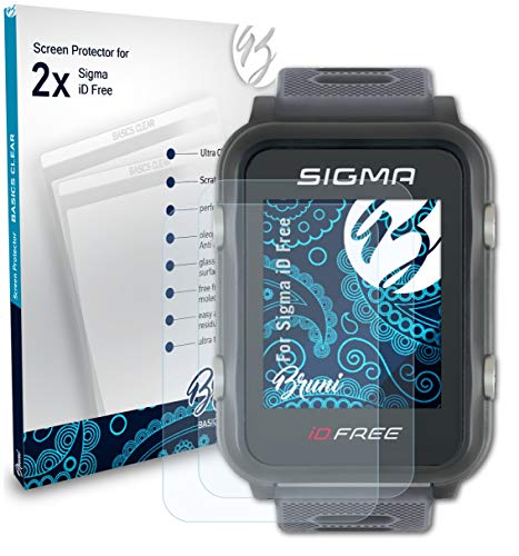 Bruni Película Protectora Compatible con Sigma ID Free Protector Película, Claro Lámina Protectora (2X)