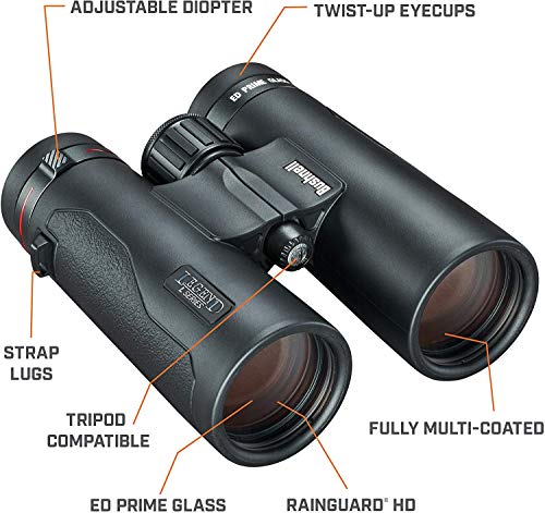 Bushnell - Legend L-Series Binocular - 10x42 - Negro - Prisma de Techo - Rainguard HD - Recubrimiento de banda ultra ancha - Cristal ED - 198104