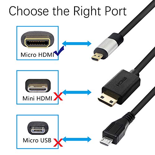 Cable micro HDMI a HDMI, cable micro HDMI tipo D de alta velocidad macho a HDMI 2.0 tipo A macho KANGPING, soporte 4kx2k @60Hz (1m)