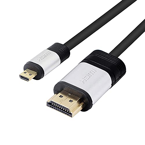 Cable micro HDMI a HDMI, cable micro HDMI tipo D de alta velocidad macho a HDMI 2.0 tipo A macho KANGPING, soporte 4kx2k @60Hz (1m)
