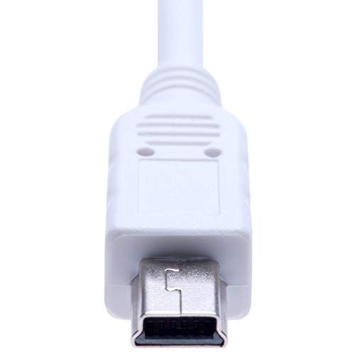 Cable Mini USB Cargador de 0.5 m Compatible con Garmin Nuvi 42, 52, 52LM, 54LM, 55LM, 57LM, 67LM, 68LM, 860 / Garmin GPS Edge 200, 500, 510, 605, 705, 800, 810 | Sat Nav GPS (Blanco)