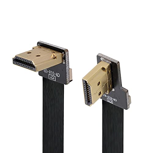 Cablecc CYFPV - Cable plano de 90 grados HDMI en ángulo recto tipo A macho a macho HDTV FPC para FPV HDTV multicopter fotografía aérea 10 cm