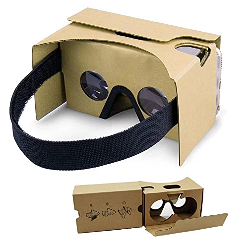 Caja De Cartón De Google, Caja De Gafas De Realidad Virtual De Auriculares VR 3D con Lente Óptica 3D Clara Y Correa De Cabeza Cómoda