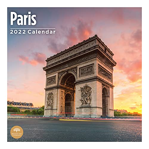 Calendario de pared de 2022 Paris por Bright Day, 30,5 x 30,5 cm, destino europeo de viaje francés