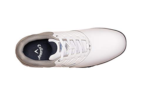 Callaway Chev Mulligan S 2019 Zapato de golf impermeable Hombre, Blanco/Azul Marino, 42 EU