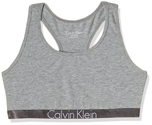 Calvin Klein 2 Pack Bralette Girl'S Corsé, Multicolor (1 Grey Heather/1 White 033), 152 (Talla del Fabricante: 12-14) (Pack de 2) para Niñas