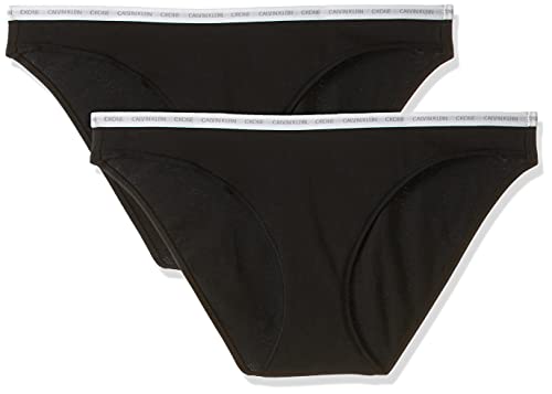 Calvin Klein 2pk Braguita de Bikini, Black/Black, M para Mujer