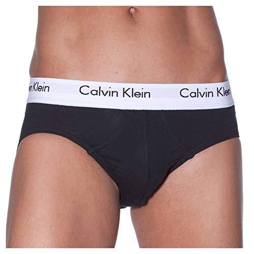 Calvin Klein 3 Pack Briefs-Cotton Stretch Slips, Negro (Black), M (Pack de 3) para Hombre