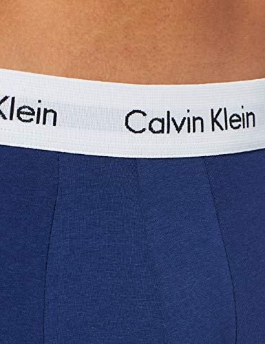 Calvin Klein 3 Pack Low Rise Trunks-Cotton Stretch Bóxers, Multicolor (I03 White, Red Ginger, Pyro Blue), L (Pack de 3) para Hombre