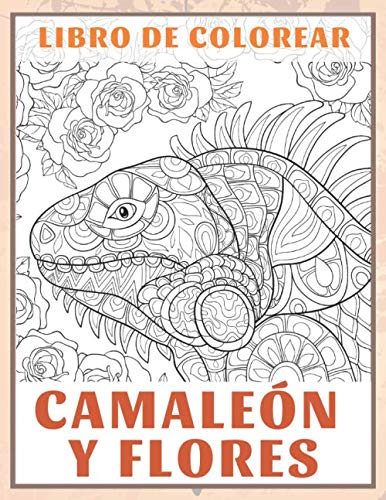 Camaleón y flores - Libro de colorear 🦎