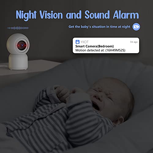 Cámaras de Vigilancia WiFi Interior 1080P, Camara Vigilancia WiFi Interior con Visión Nocturna,Rastreo de Movimiento,Detección de Movimiento/Personas,Audio de 2 Vías,Monitor para Bebé/Mascota/Tienda