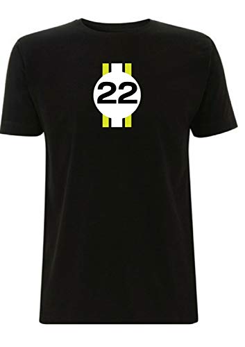 Camiseta inspirada en el botón de Jenson 2009 F1 Campeonato Ganador de Brawn GP No 22 Brit Racing Driver Grand Prix Campeonato de coches Race Negro Negro L