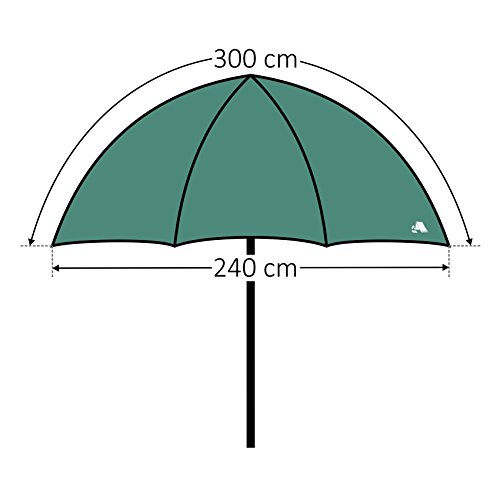 CampFeuer – Paraguas de Pesca Ø 240 cm I Arco Ø 300 cm I Clavijas I Bolsa de Transporte I Cuerdas Tensoras I Color Verde