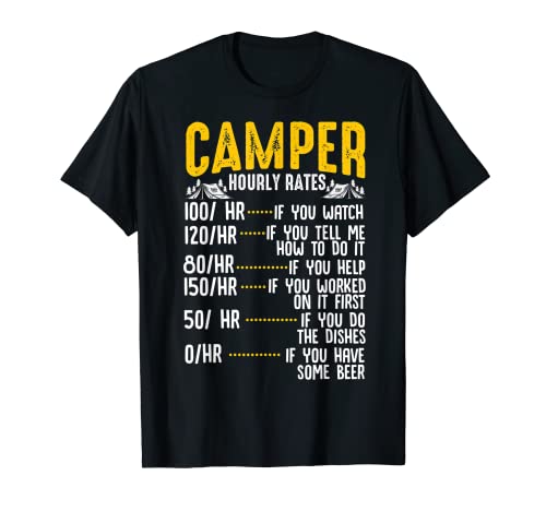 Camping al aire libre Tienda Camper Tarifas por hora Camiseta