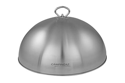Campingaz Premium - Campana para parrilla y plancha, 32 cm, campana de acero inoxidable, tapa de cocción de vapor redonda, aroma para Hamburguesas