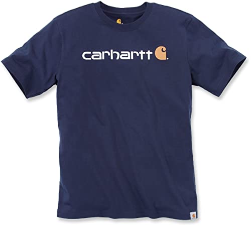 Carhartt Core Logo Workwear Short-Sleeve T-Shirt Camiseta, Navy, XL para Hombre