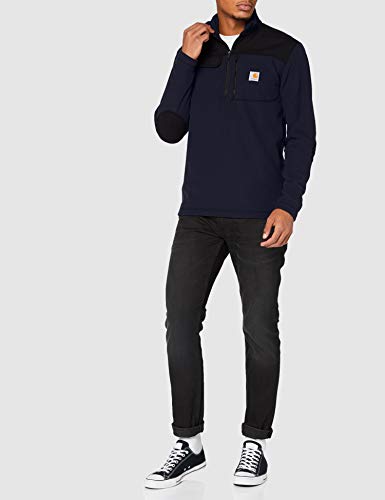 Carhartt Fallon Half-Zip Sweatshirt Pullover para Hombre, Azul (Navy), XL