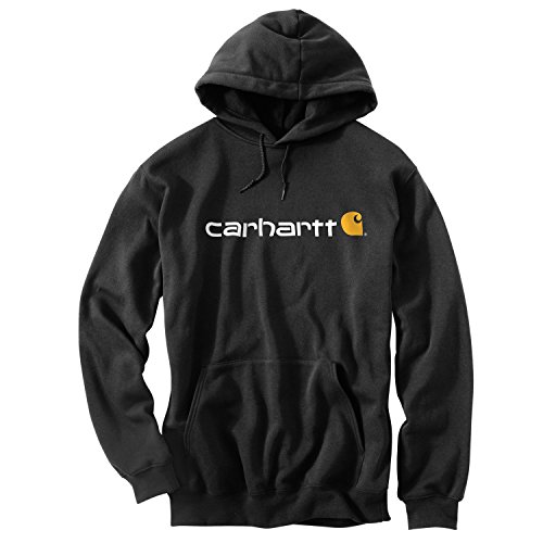 Carhartt Signature Logo Midweight Sweatshirt, Sudadera para Hombre, Negro, M