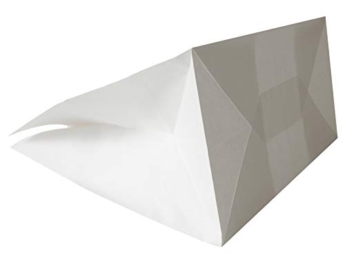 Carte Dozio – Bolsa de papel kraft con fondo cuadrado, color blanco, asa plana, 32 + 17 x 29 cm, paquete de 25 unidades