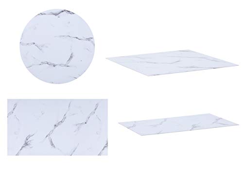 CasaXXl Placa de cristal para estufa y mesa con aspecto de mármol, cristal con cristal de seguridad de 6 mm, perfecto como placa de protección contra chispas (100 x 60 cm)