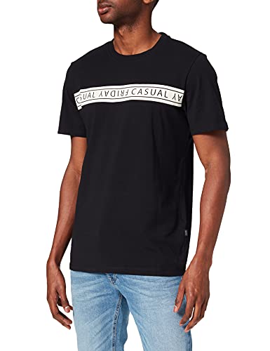 CASUAL FRIDAY 20503827 Camiseta, 194007_Anthracite Black, S para Hombre