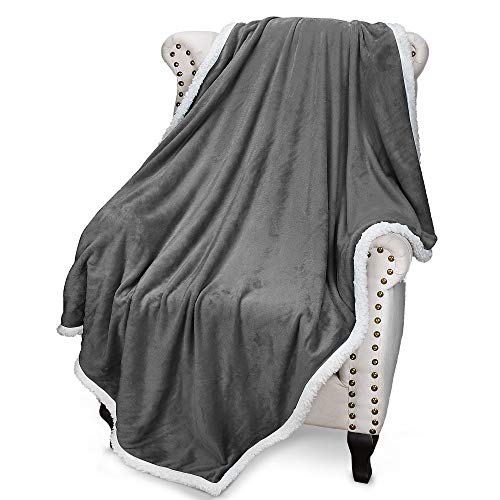 Cataluña, forro polar de visón Sherpa manta Reversible Fuzzy Micro de peluche super suave manta de toda temporada para sofá cama o TV 50 "x 60"